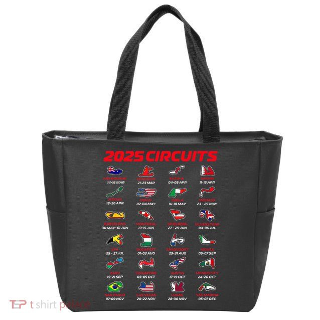 2025 Formula Racing Track Formula Race Circuits 2025 Zip Tote Bag