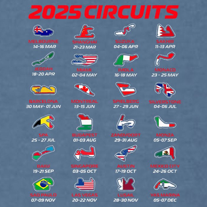 2025 Formula Racing Track Formula Race Circuits 2025 Garment-Dyed Sweatshirt
