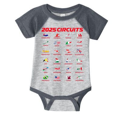 2025 Formula Racing Track Formula Race Circuits 2025 Infant Baby Jersey Bodysuit