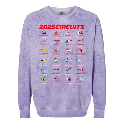 2025 Formula Racing Track Formula Race Circuits 2025 Colorblast Crewneck Sweatshirt