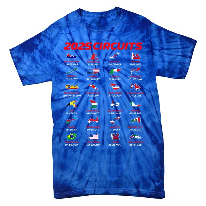 2025 Formula Racing Track Formula Race Circuits 2025 Tie-Dye T-Shirt