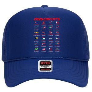 2025 Formula Racing Track Formula Race Circuits 2025 High Crown Mesh Back Trucker Hat