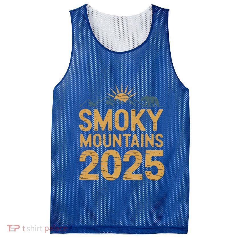 2025 Family Vacation Smoky Mountains Tennessee Souvenirs Gift Mesh Reversible Basketball Jersey Tank