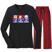 2024 Felon Weirdos Trump Vance Support Rfkj President Rally Women's Long Sleeve Flannel Pajama Set 