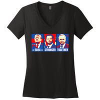 2024 Felon Weirdos Trump Vance Support Rfkj President Rally Women's V-Neck T-Shirt