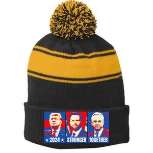 2024 Felon Weirdos Trump Vance Support Rfkj President Rally Stripe Pom Pom Beanie