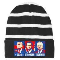 2024 Felon Weirdos Trump Vance Support Rfkj President Rally Striped Beanie with Solid Band