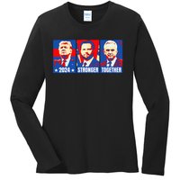 2024 Felon Weirdos Trump Vance Support Rfkj President Rally Ladies Long Sleeve Shirt