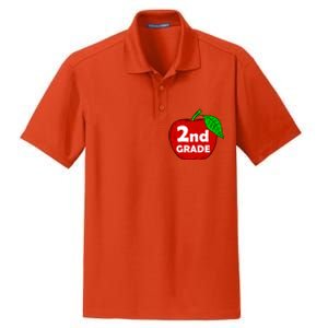 2Nd Grade Apple Teacher Gift Graphic Second Grade Gift Dry Zone Grid Polo