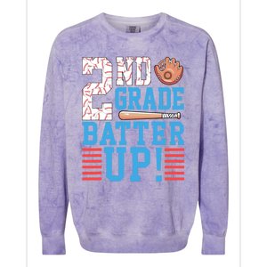 2nd Grade Back To School 2nd Grade Batter Up Baseball Colorblast Crewneck Sweatshirt