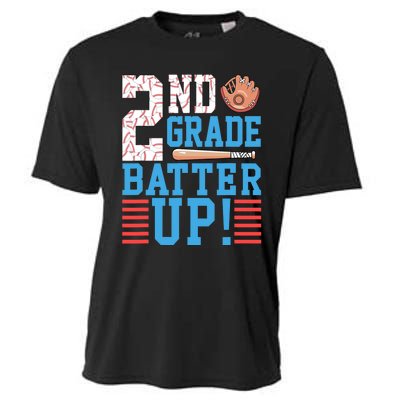 2nd Grade Back To School 2nd Grade Batter Up Baseball Cooling Performance Crew T-Shirt