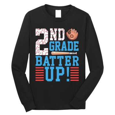 2nd Grade Back To School 2nd Grade Batter Up Baseball Long Sleeve Shirt