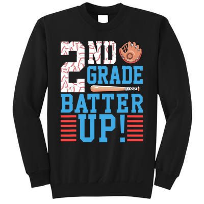 2nd Grade Back To School 2nd Grade Batter Up Baseball Sweatshirt