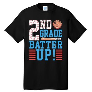 2nd Grade Back To School 2nd Grade Batter Up Baseball Tall T-Shirt