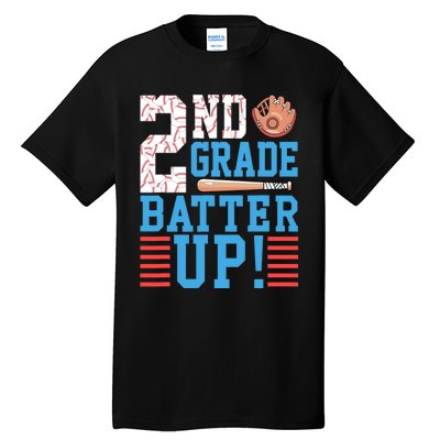 2nd Grade Back To School 2nd Grade Batter Up Baseball Tall T-Shirt