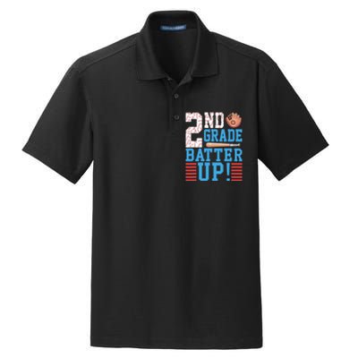 2nd Grade Back To School 2nd Grade Batter Up Baseball Dry Zone Grid Polo