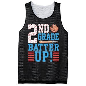 2nd Grade Back To School 2nd Grade Batter Up Baseball Mesh Reversible Basketball Jersey Tank