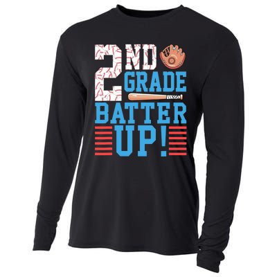 2nd Grade Back To School 2nd Grade Batter Up Baseball Cooling Performance Long Sleeve Crew