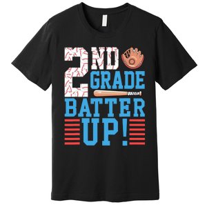 2nd Grade Back To School 2nd Grade Batter Up Baseball Premium T-Shirt