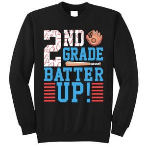 2nd Grade Back To School 2nd Grade Batter Up Baseball Tall Sweatshirt