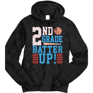 2nd Grade Back To School 2nd Grade Batter Up Baseball Tie Dye Hoodie