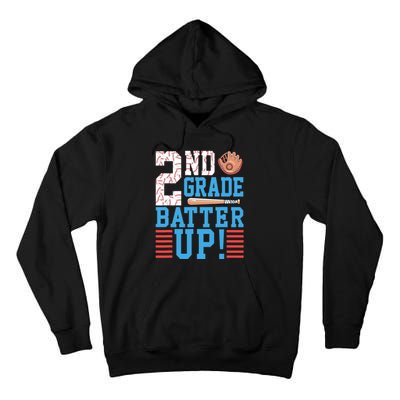 2nd Grade Back To School 2nd Grade Batter Up Baseball Tall Hoodie