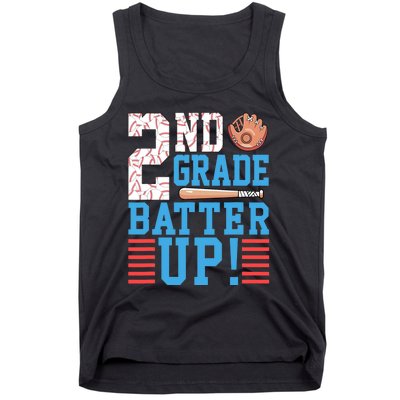 2nd Grade Back To School 2nd Grade Batter Up Baseball Tank Top