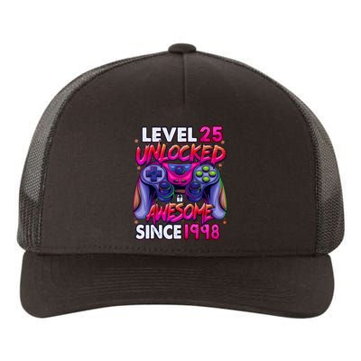 25th Gaming Birthday gift Level 25 Unlocked Awesome Video Game 1998 Birthday Yupoong Adult 5-Panel Trucker Hat