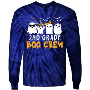 2nd Grade Boo Crew Gift Funny Halloween Costume Boy Girls Tie-Dye Long Sleeve Shirt