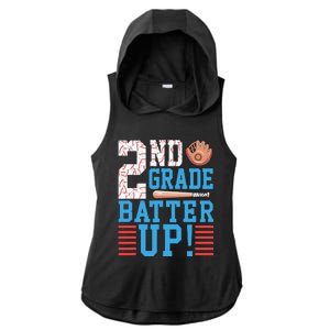 2nd Grade Back To School 2nd Grade Batter Up Baseball Ladies PosiCharge Tri-Blend Wicking Draft Hoodie Tank