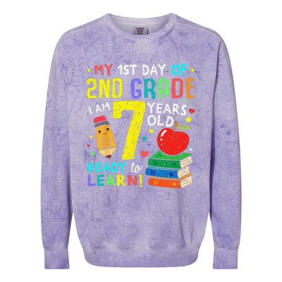 2nd Grade Back To First Day Of School Gift Colorblast Crewneck Sweatshirt