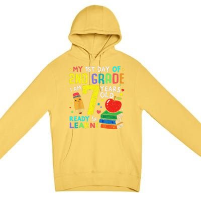 2nd Grade Back To First Day Of School Gift Premium Pullover Hoodie