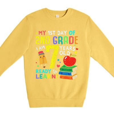 2nd Grade Back To First Day Of School Gift Premium Crewneck Sweatshirt