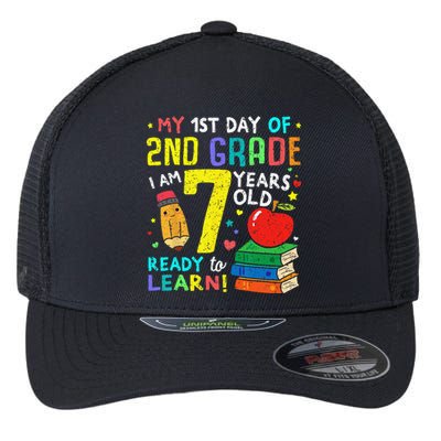 2nd Grade Back To First Day Of School Gift Flexfit Unipanel Trucker Cap