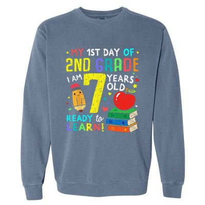 2nd Grade Back To First Day Of School Gift Garment-Dyed Sweatshirt