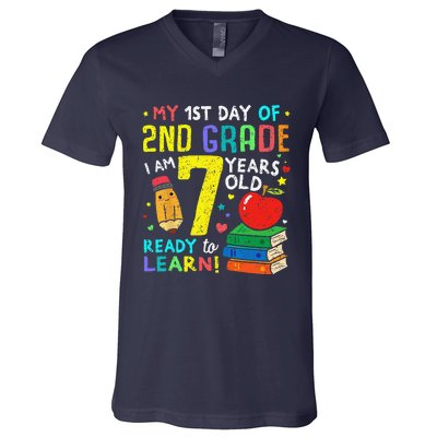 2nd Grade Back To First Day Of School Gift V-Neck T-Shirt