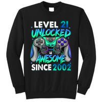 21st Gaming Birthday gift Level 21 Unlocked Awesome Video Game 2002 Birthday Sweatshirt