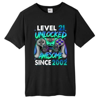 21st Gaming Birthday gift Level 21 Unlocked Awesome Video Game 2002 Birthday Tall Fusion ChromaSoft Performance T-Shirt