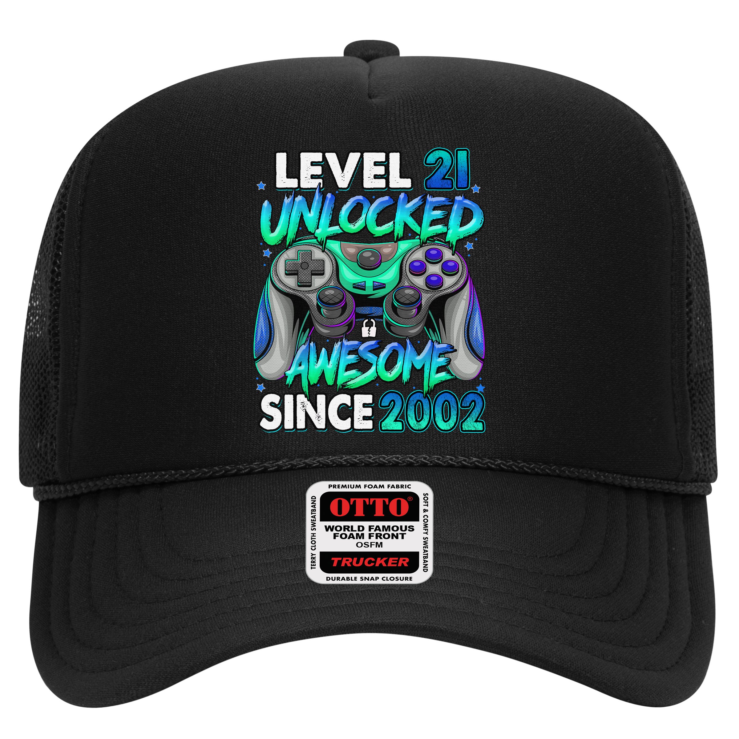 21st Gaming Birthday gift Level 21 Unlocked Awesome Video Game 2002 Birthday Hat