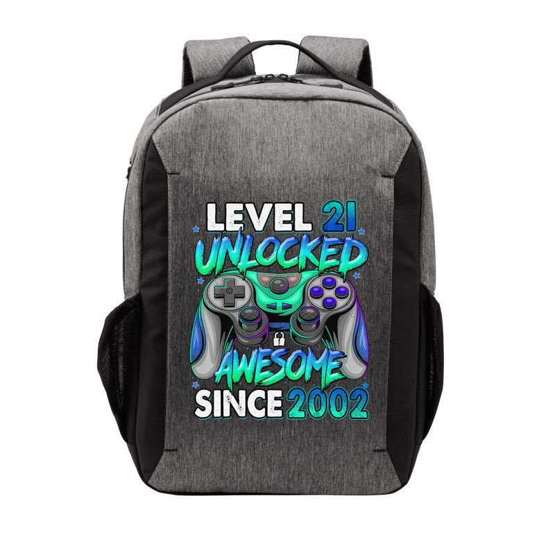 21st Gaming Birthday gift Level 21 Unlocked Awesome Video Game 2002 Birthday Vector Backpack