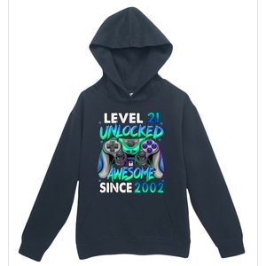 21st Gaming Birthday gift Level 21 Unlocked Awesome Video Game 2002 Birthday Urban Pullover Hoodie