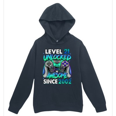 21st Gaming Birthday gift Level 21 Unlocked Awesome Video Game 2002 Birthday Urban Pullover Hoodie