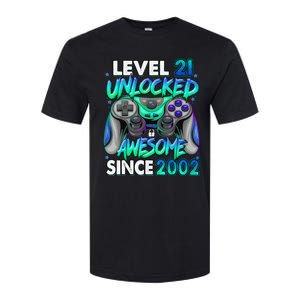 21st Gaming Birthday gift Level 21 Unlocked Awesome Video Game 2002 Birthday Softstyle CVC T-Shirt