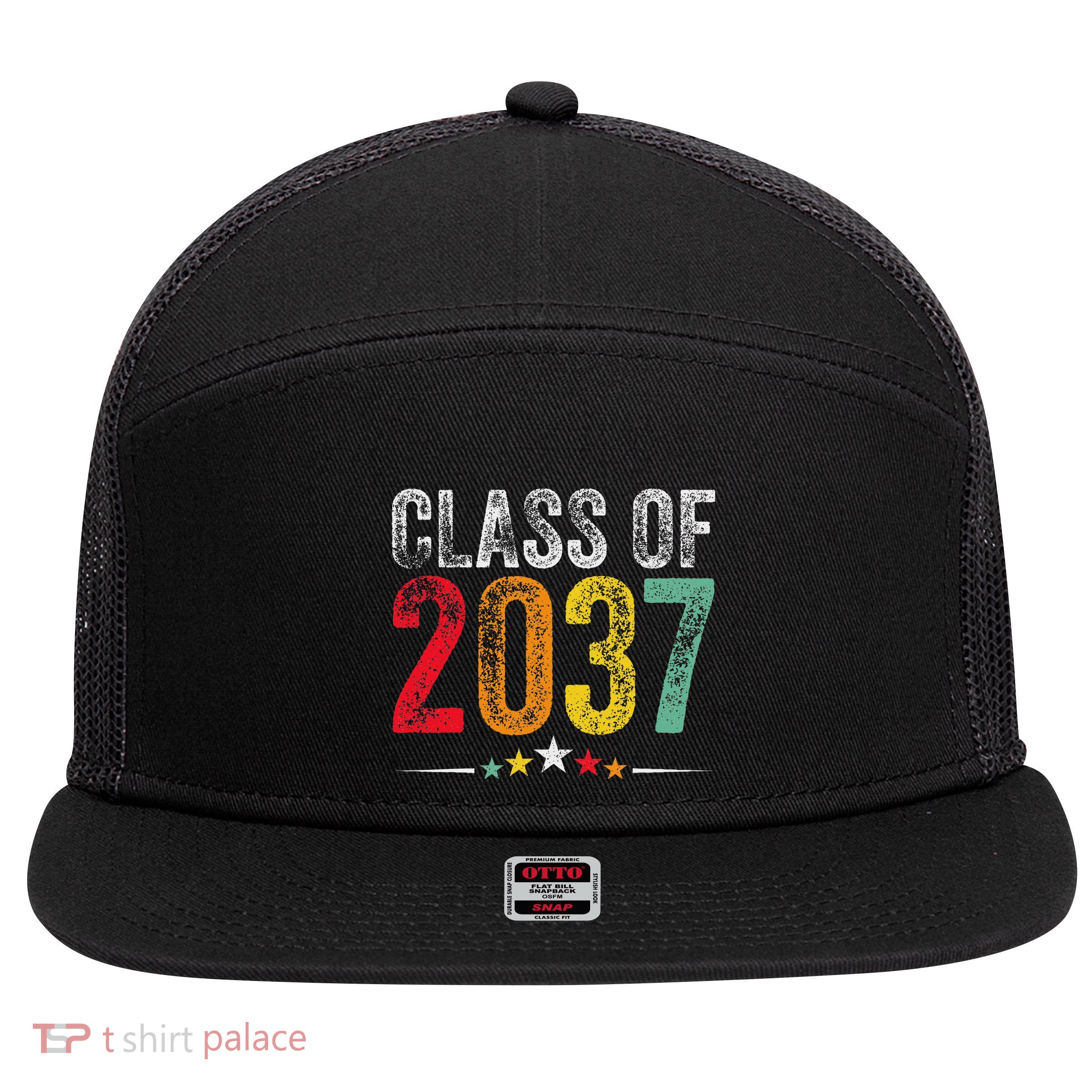 2037 Graduation Class Of 2037 Grow With Me Retro 7 Panel Mesh Trucker Snapback Hat