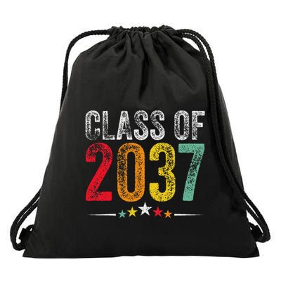 2037 Graduation Class Of 2037 Grow With Me Retro Drawstring Bag