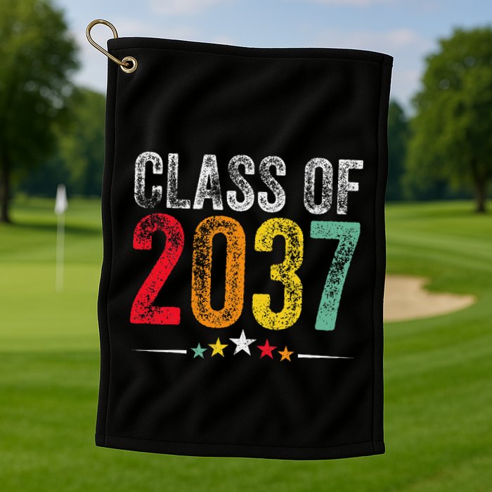 2037 Graduation Class Of 2037 Grow With Me Retro Golf Towel