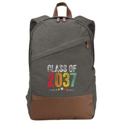 2037 Graduation Class Of 2037 Grow With Me Retro Cotton Canvas Backpack