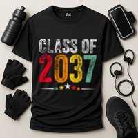 2037 Graduation Class Of 2037 Grow With Me Boy Girl Retro Cooling Performance Crew T-Shirt