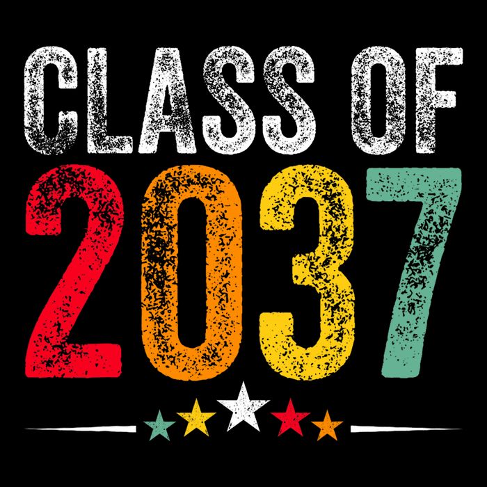 2037 Graduation Class Of 2037 Grow With Me Boy Girl Retro Cooling Performance Crew T-Shirt