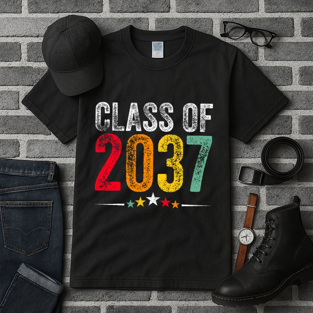 2037 Graduation Class Of 2037 Grow With Me Boy Girl Retro Tall T-Shirt